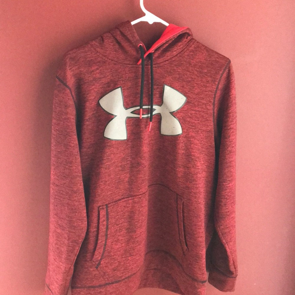 Red mesh colored under armour sweatshirt